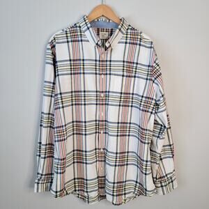 Old Navy Plaid Button Down Top Textured Cotton XXL Preppy Office Academia Spring